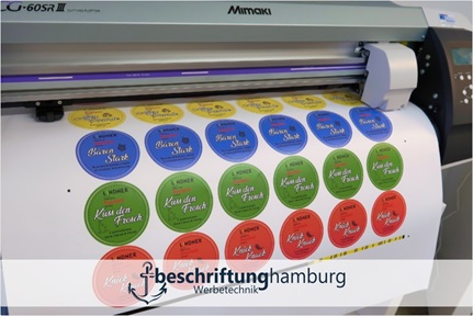 Aufkleber und Sticker bedrucken auf Klebefolie in Hamburg