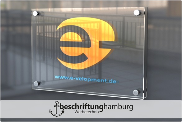 Plexiglasschild Hamburg für Büro, Werkstatt und Industrie