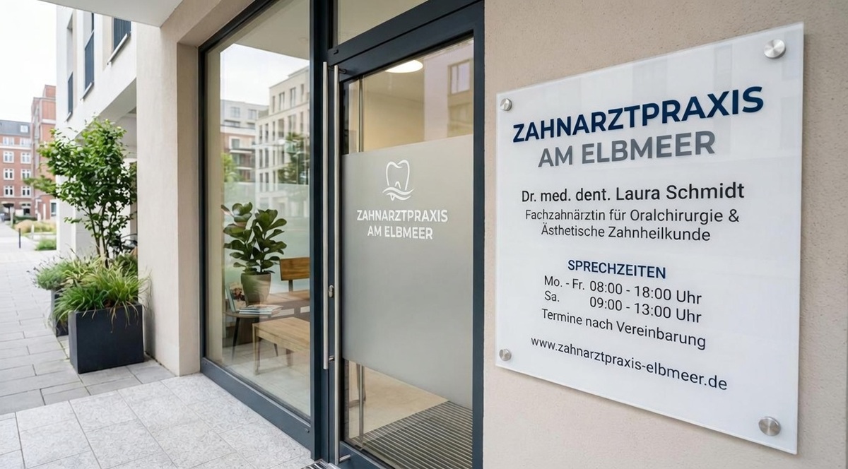 Praxisbeschriftung Hamburg Zahnarztschild