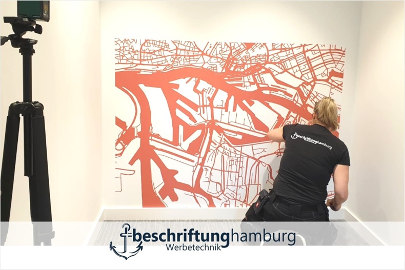 Bedruckte Wandtapeten - Wandtattoo im Hamburg Büro